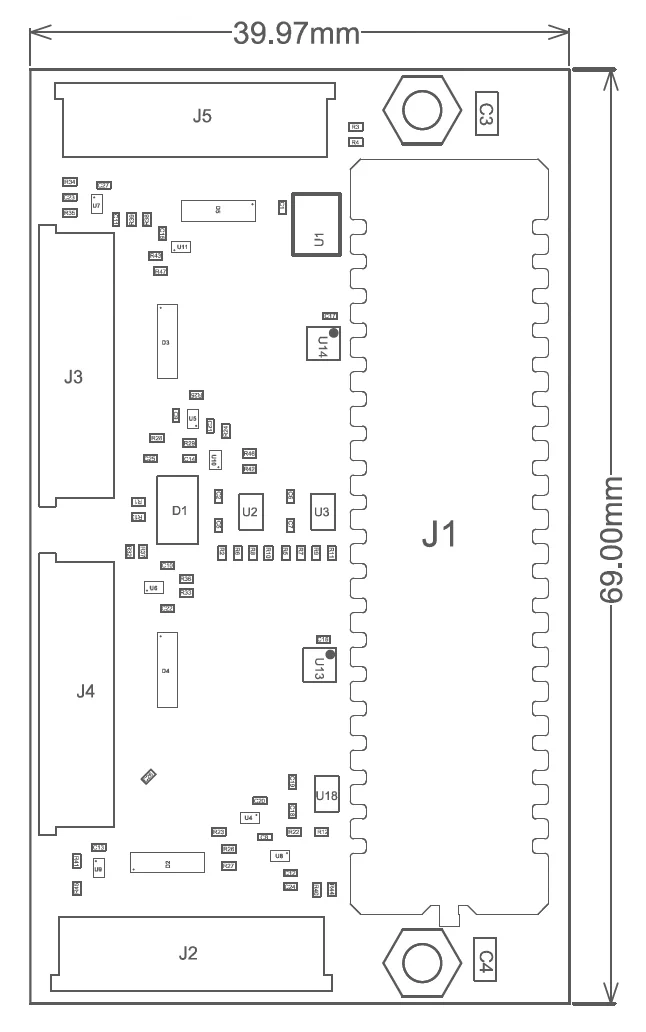 RPi Camera FMC mechanical drawing
